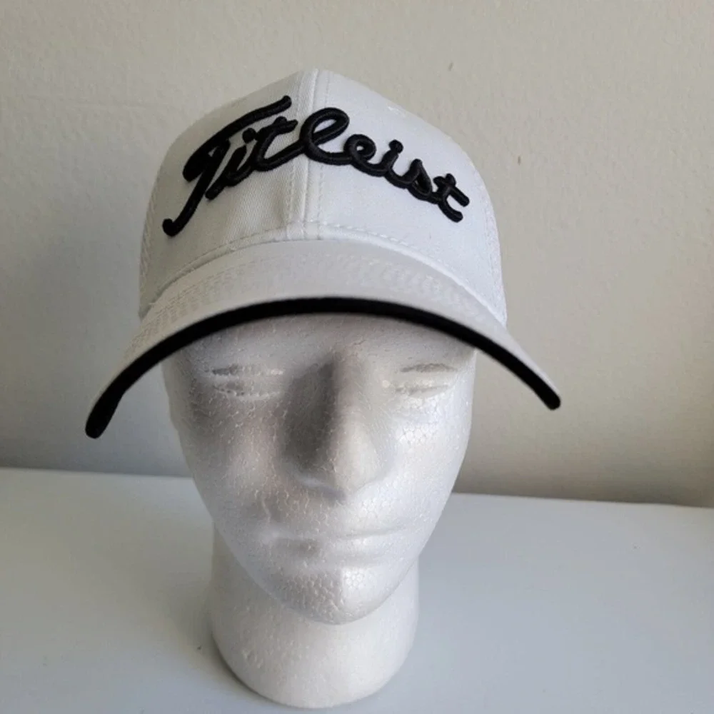 Titleist FootJoy FJ Golf Hat Cap Logo White‎ Black New Era Size Medium Large
